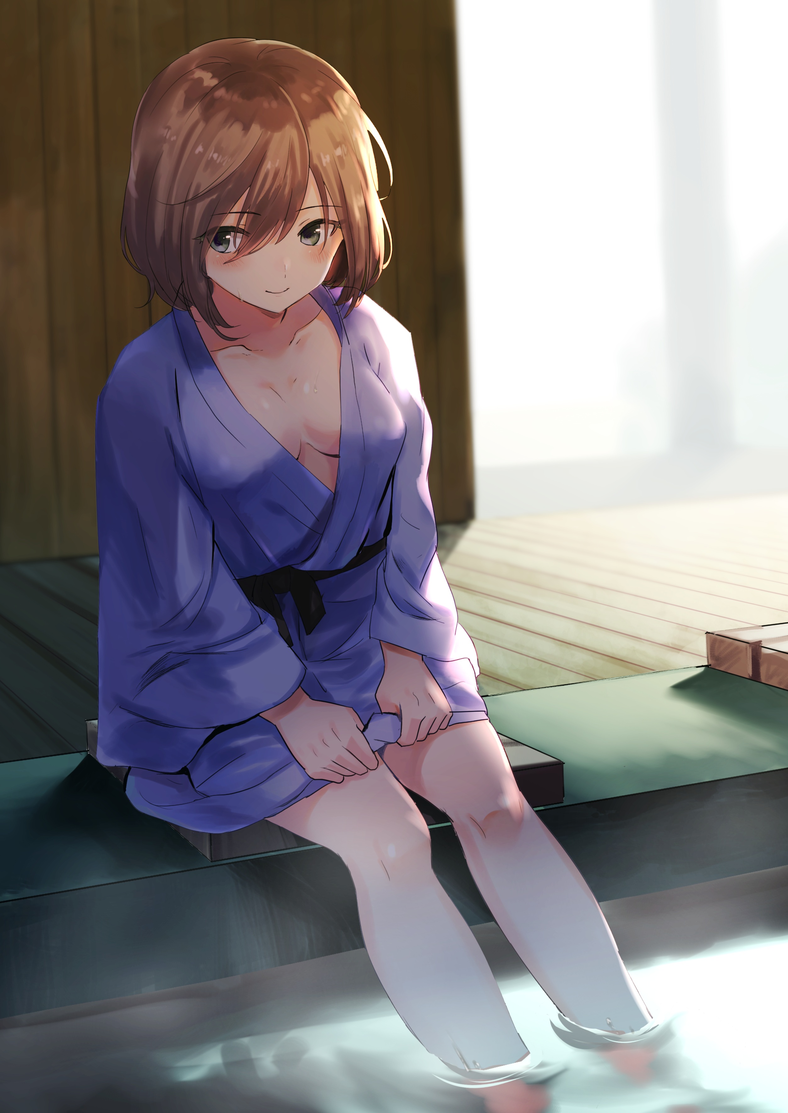 Senbei Cleavage No Bra Open Shirt Wet Yukata Yande Re